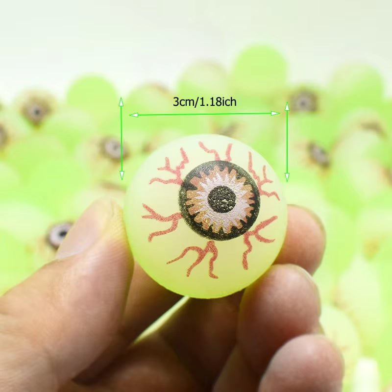 10 - Piece Glow - in - the - Dark Eyeball Bouncy Balls – Halloween Luminous Scary Toys for Kids - Toybase