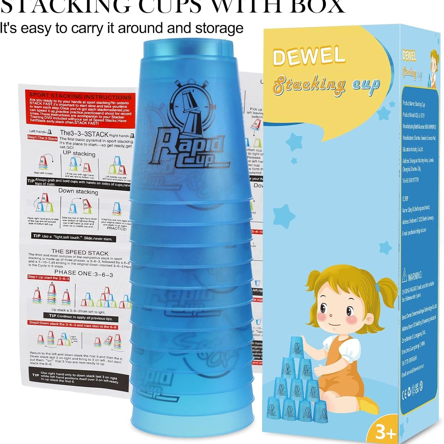 12Pcs Cup Stacking Set - Sport Stacking Cups - The Toy Base