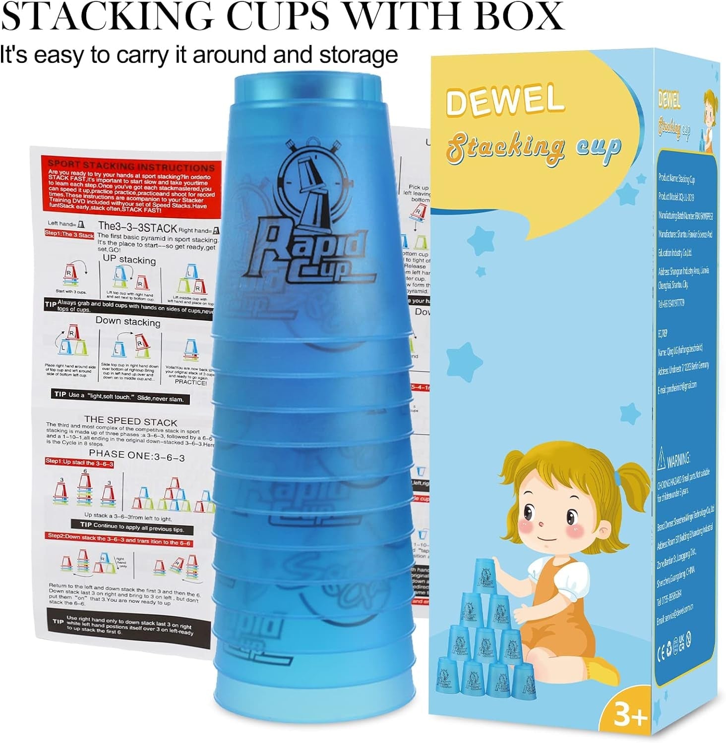 12Pcs Cup Stacking Set - Sport Stacking Cups - The Toy Base