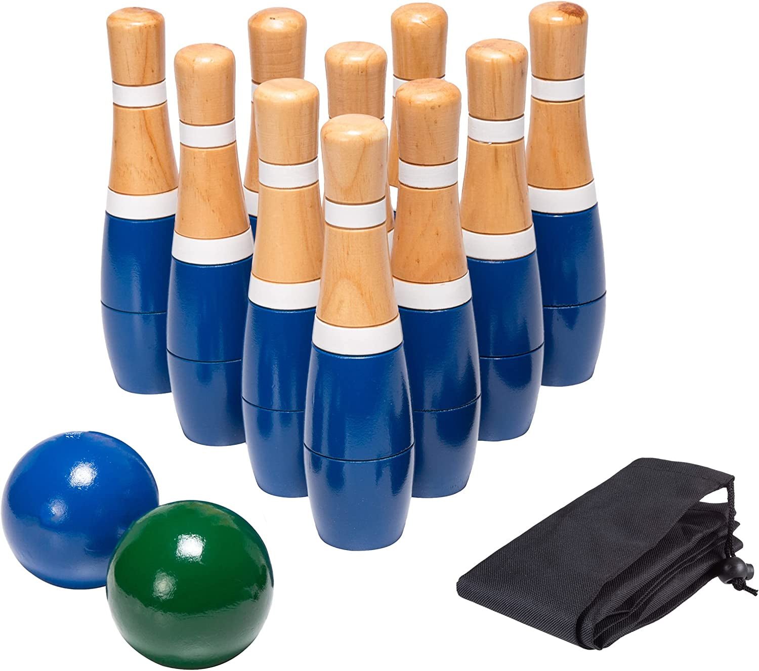 13 - Piece Wood Bowling Set - Indoor/Outdoor Bowling Game for Adults and Kids - I Love 💕