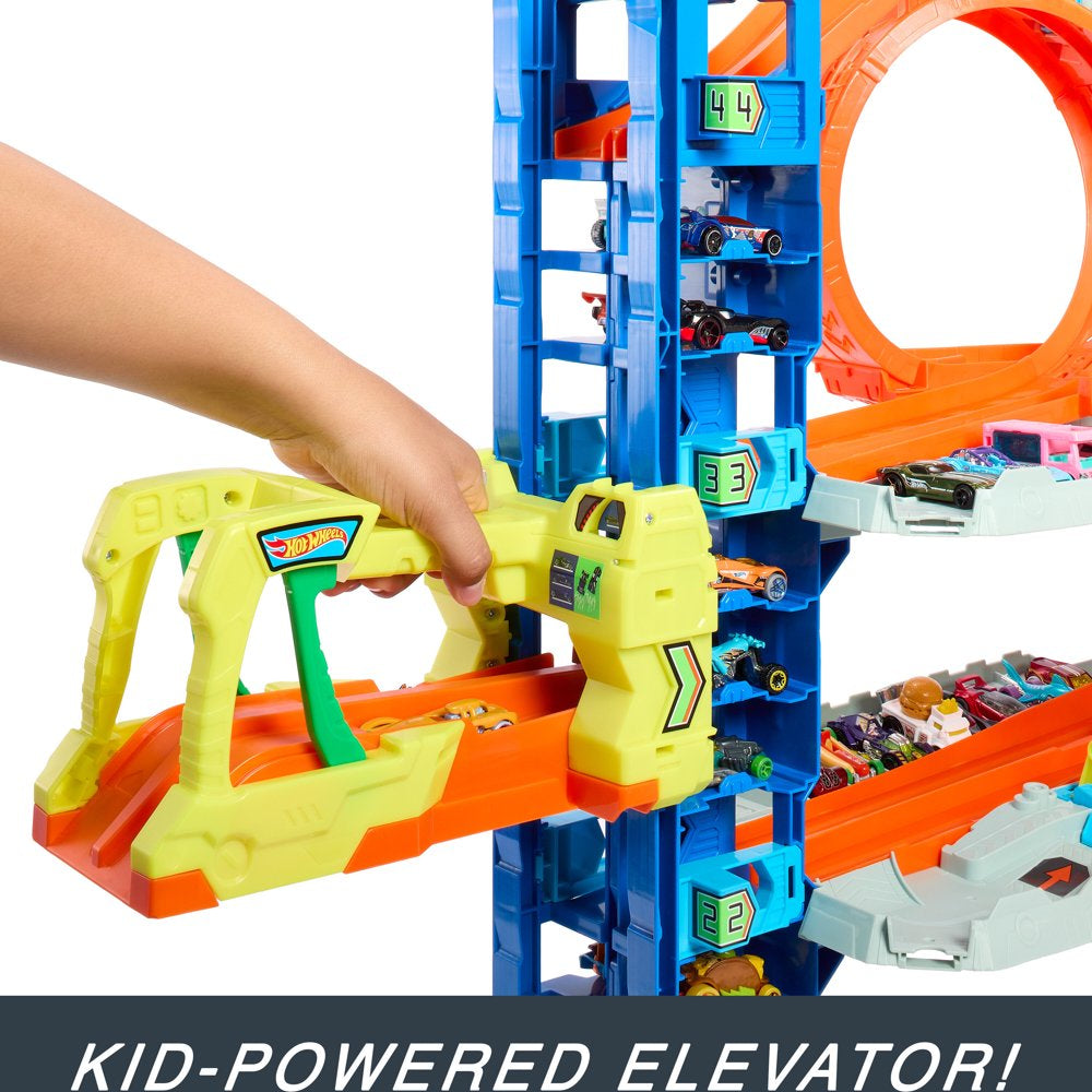 Hot Wheels City Ultimate Garage Playset (with 2 Die-Cast Cars, Storage for 50+ Cars)