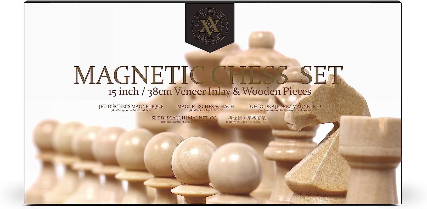 15" Magnetic Wooden Chess Set/Folding Board - The Toy Base