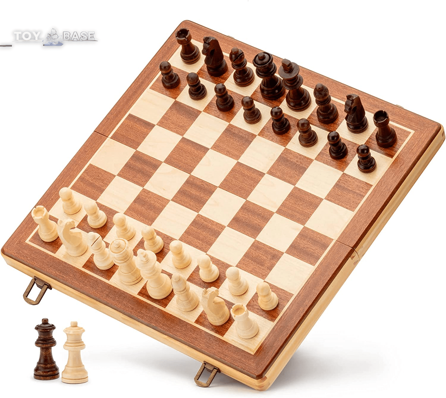 15" Magnetic Wooden Chess Set/Folding Board - The Toy Base