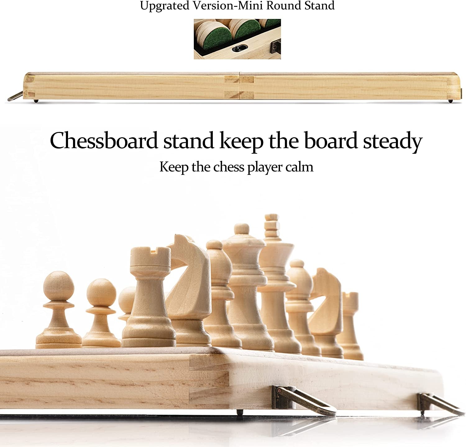 15" Magnetic Wooden Chess Set/Folding Board - The Toy Base