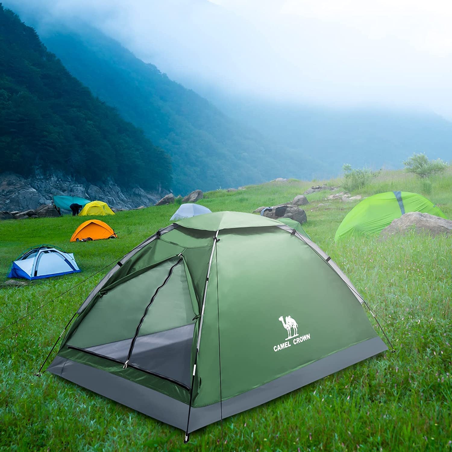 2/3/4 Person Camping Tent with Removable Rain Fly, Easy Setup Outdoor Tents Water Resistant Lightweight Portable for Family Backpacking Camping Hiking Traveling - The Toy Base