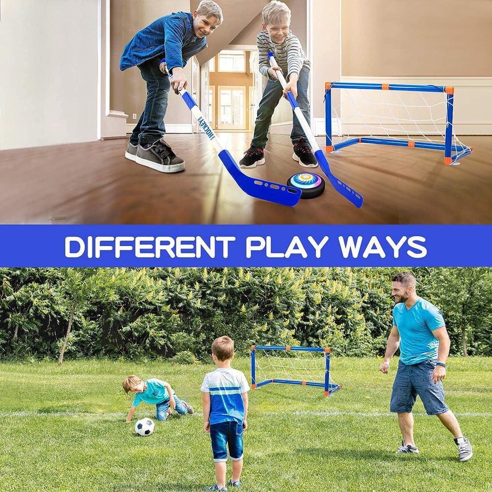 3-In-1 Hover Hockey Set, Indoor and Outdoor Sports Games - The Toy Base