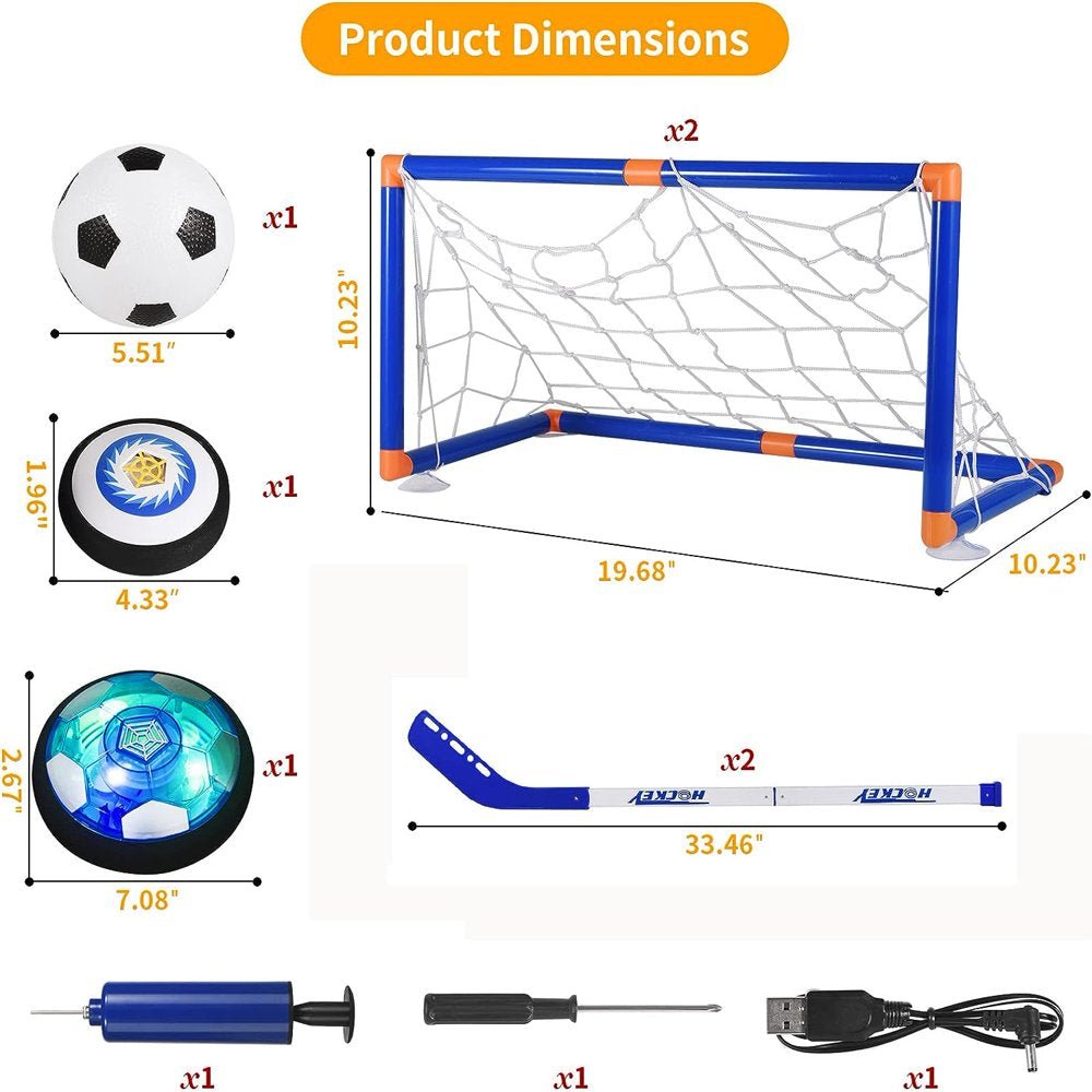 3-In-1 Hover Hockey Set, Indoor and Outdoor Sports Games - The Toy Base