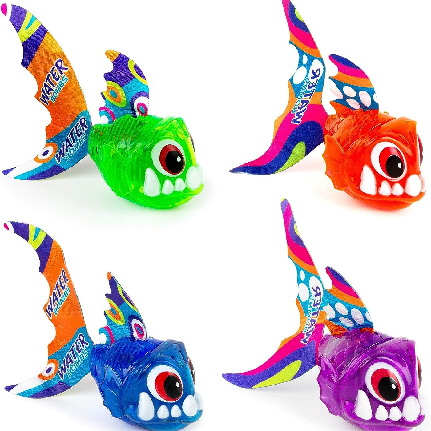 4-Pack Light-Up Sea Animal Diving Toys - Catch the Fish Bath Toys for Kids - Ages 3 and Up! - The Toy Base