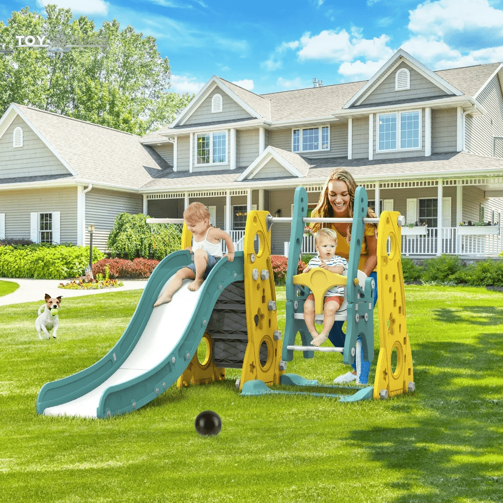 6 in 1 Toddler Slide and Swing Set - The Toy Base