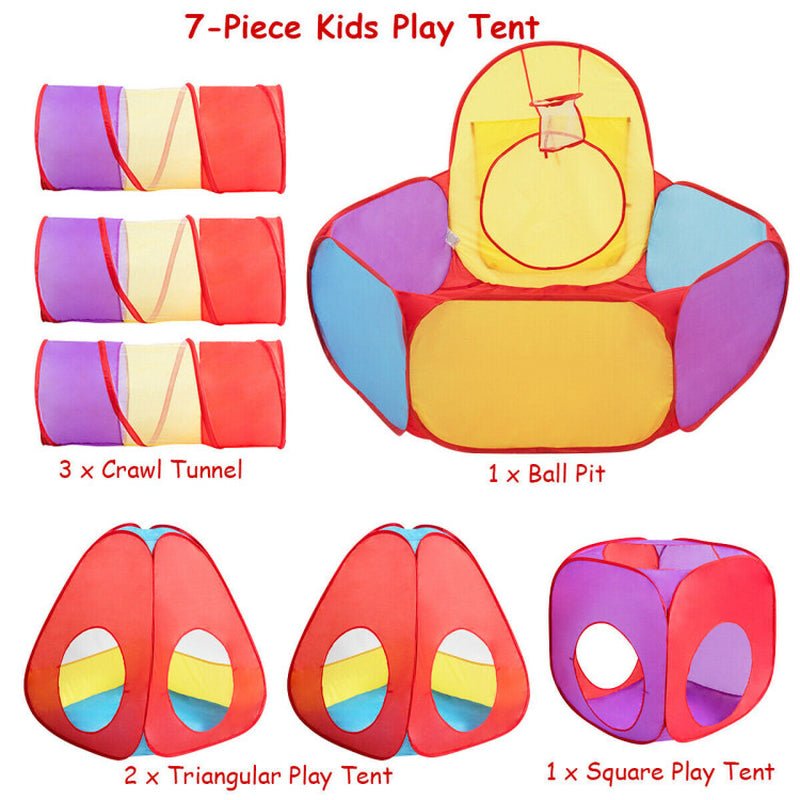 7 Pieces Kids Ball Pit Pop up Play Tents - The Toy Base