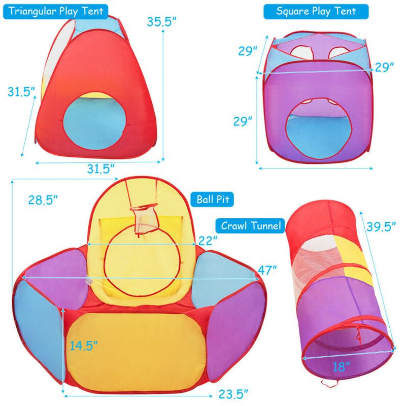 7 Pieces Kids Ball Pit Pop up Play Tents - The Toy Base