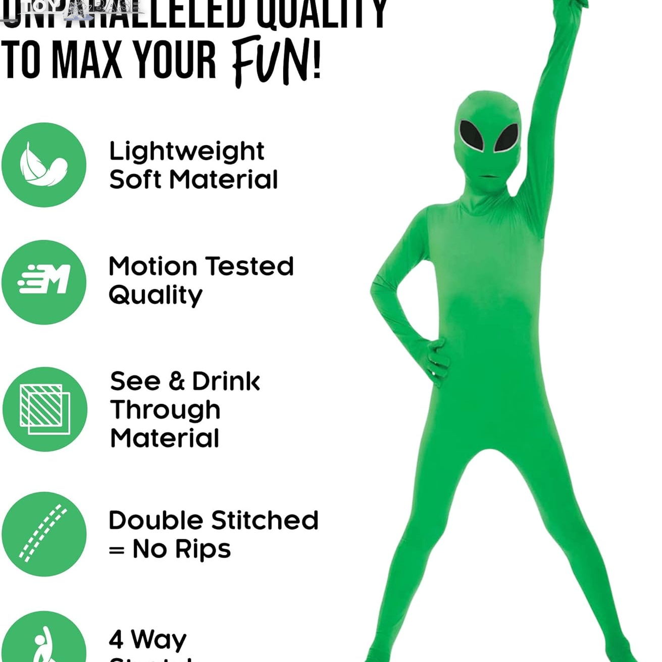 Alien Costume - Bodysuit Kids Halloween - The Toy Base