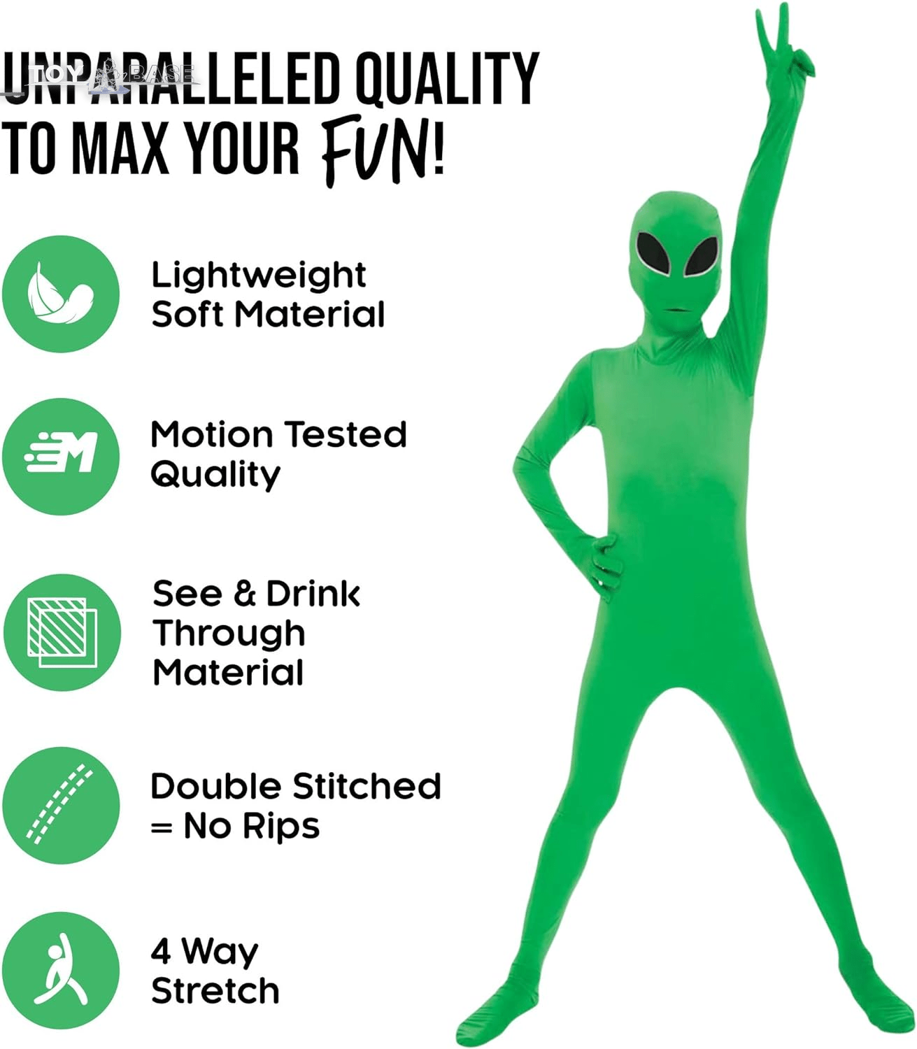 Alien Costume - Bodysuit Kids Halloween - The Toy Base