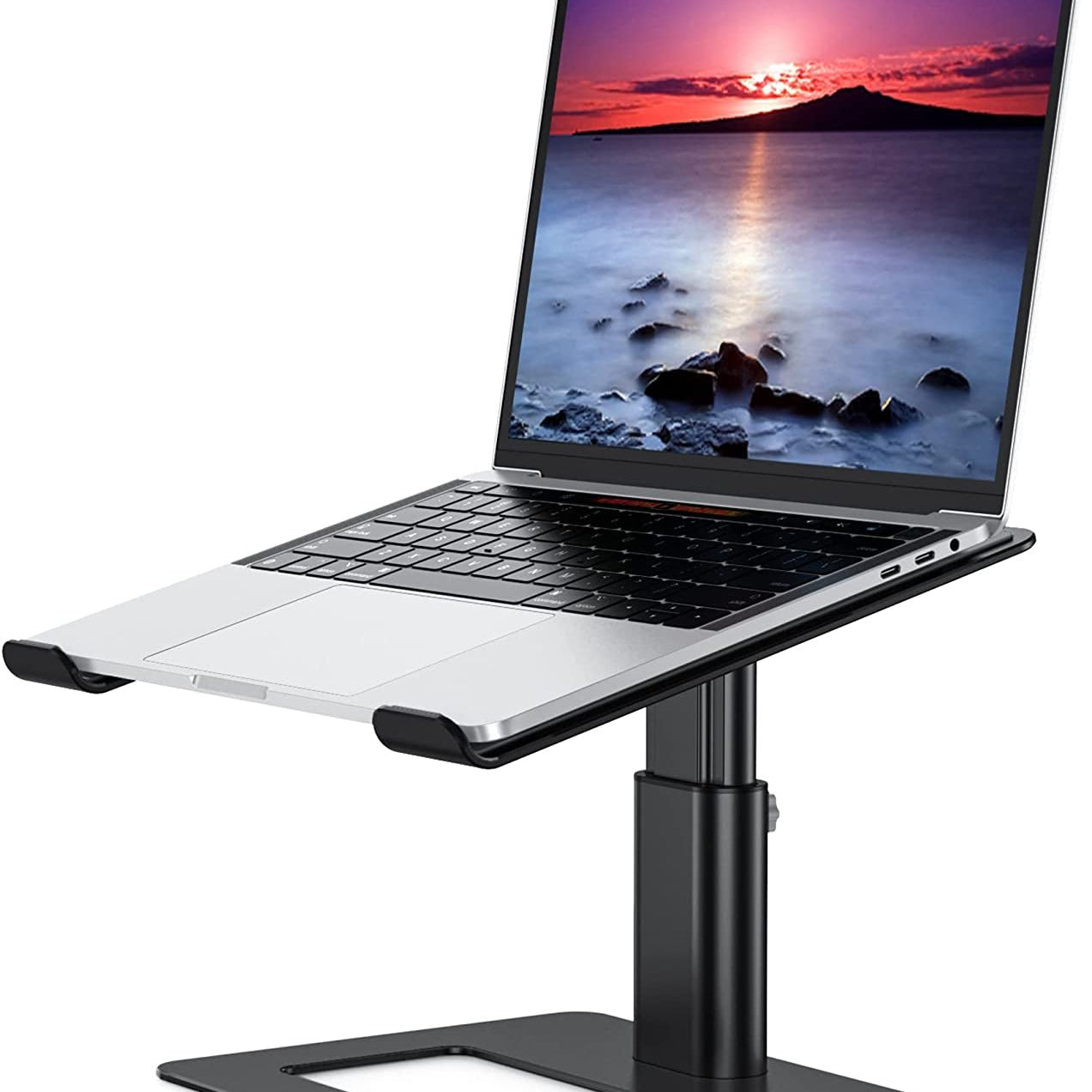 Aluminum Laptop Stand, Ergonomic Adjustable Notebook Stand, Riser Holder Computer Stand Compatible with Air, Pro, Dell, HP, Lenovo More 10-15.6" Laptops (Black) - The Toy Base