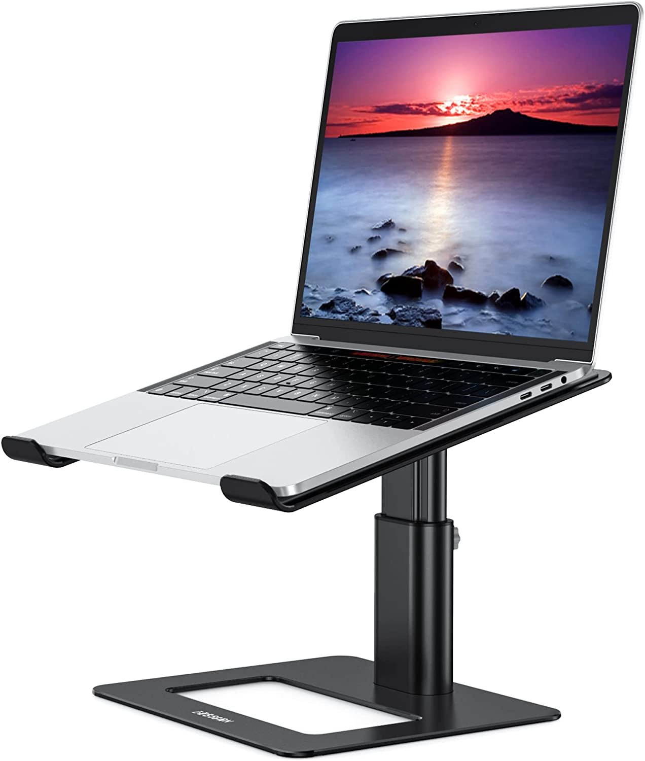 Aluminum Laptop Stand, Ergonomic Adjustable Notebook Stand, Riser Holder Computer Stand Compatible with Air, Pro, Dell, HP, Lenovo More 10-15.6" Laptops (Black) - The Toy Base