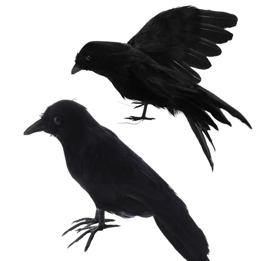 Artificial Feathered Crow – Halloween Party Decor & Prop - Toybase