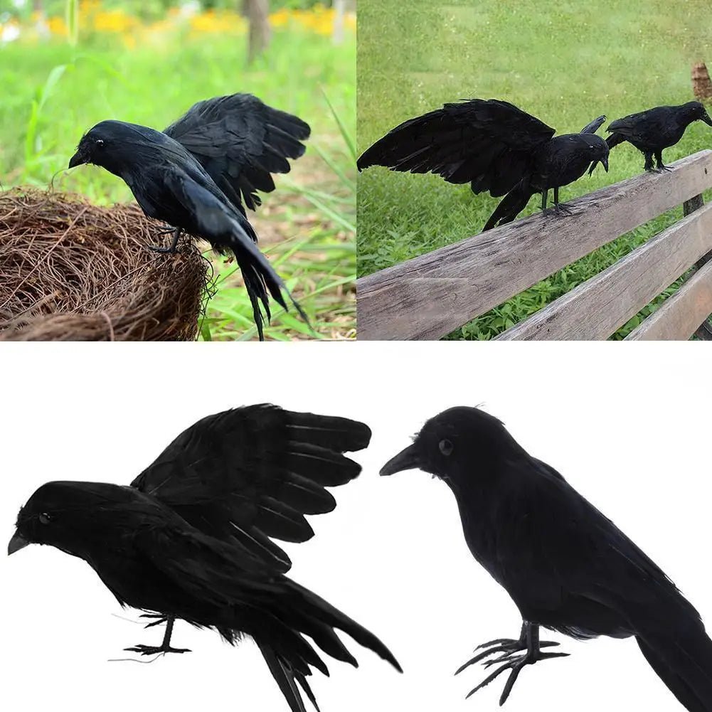 Artificial Feathered Crow – Halloween Party Decor & Prop - Toybase