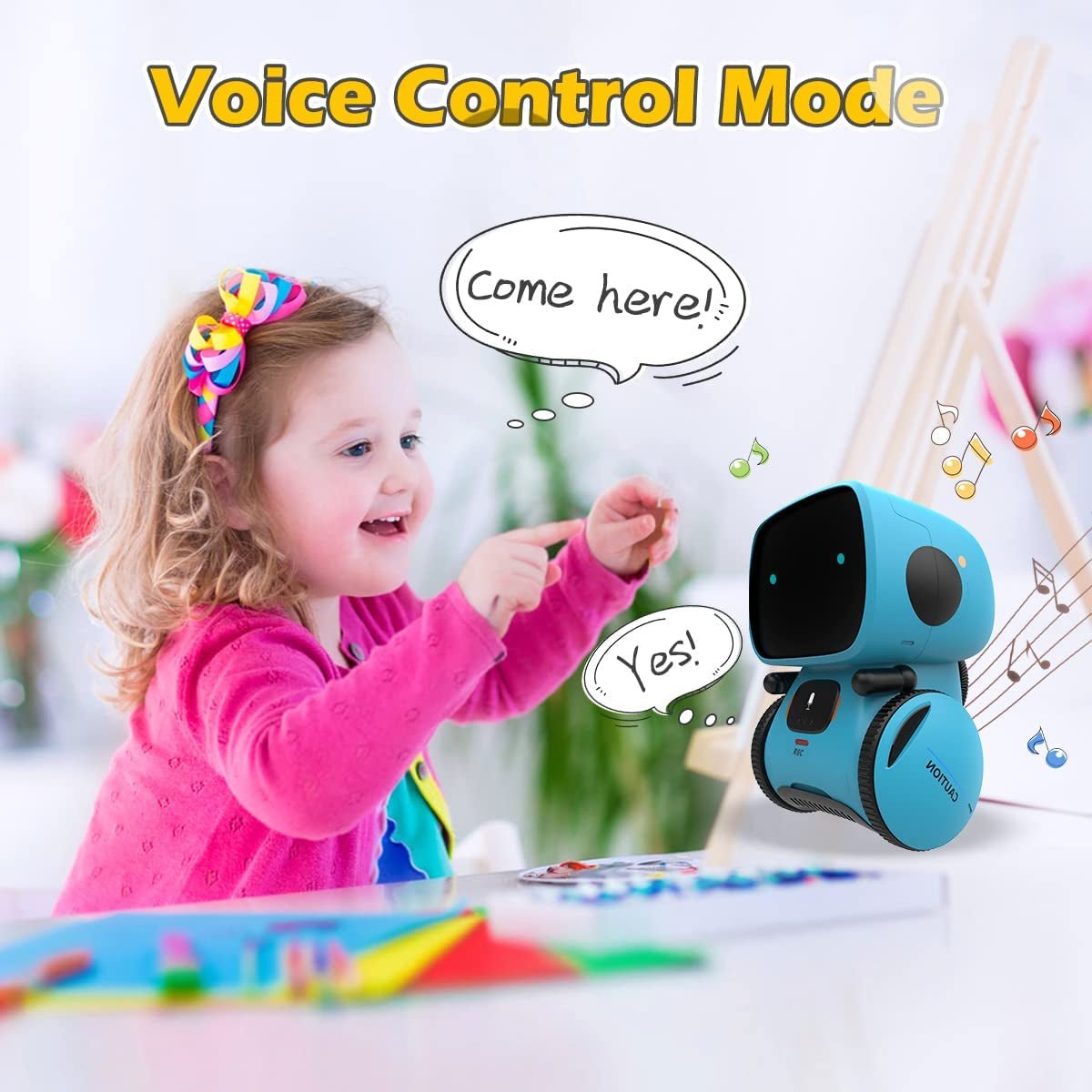 AT - Robot for Kids, Interactive Smart Robotic with Touch Sensor, Voice Control, Speech Recognition, Singing, Dancing, Repeating and Recording - I Love 💕