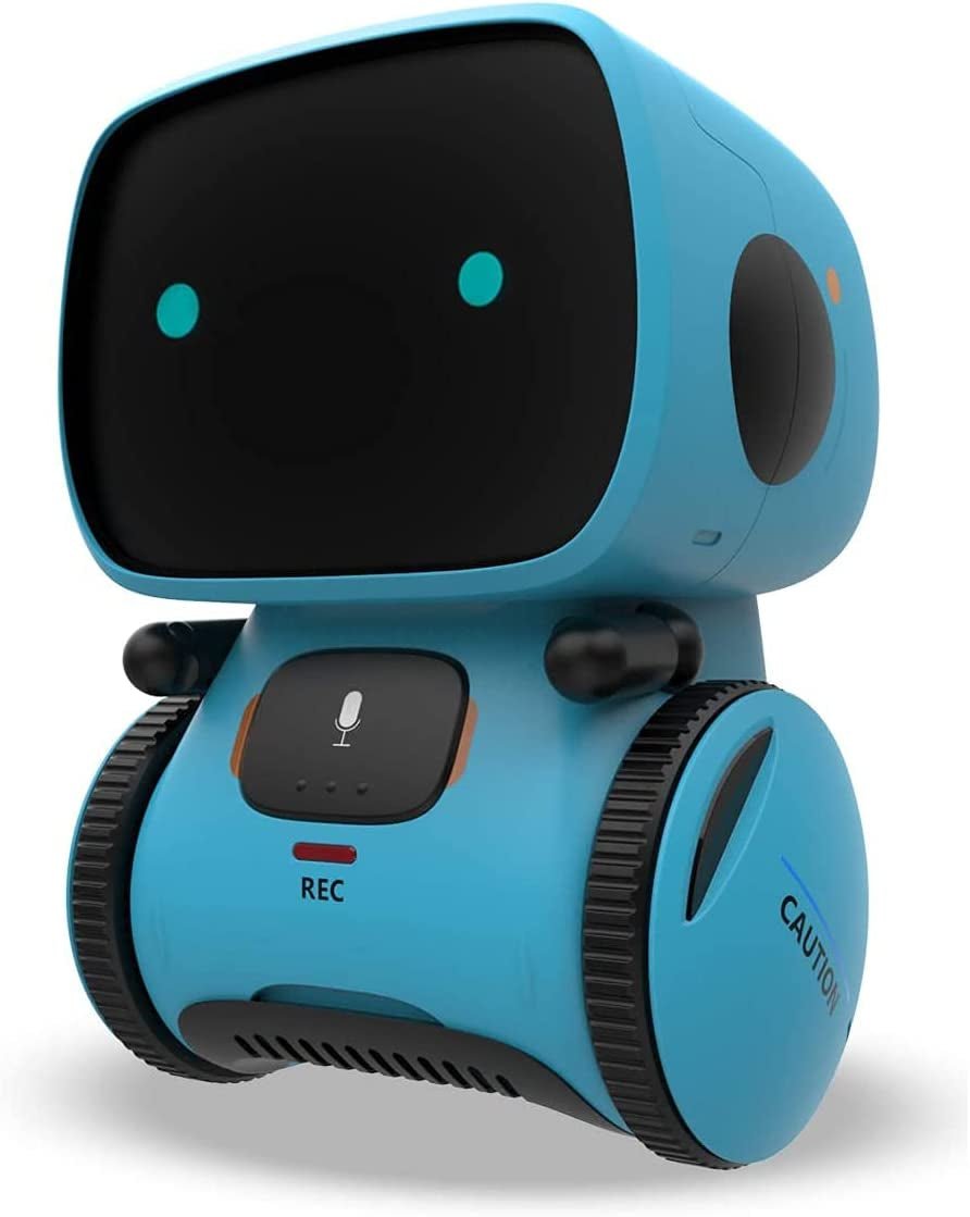 AT - Robot for Kids, Interactive Smart Robotic with Touch Sensor, Voice Control, Speech Recognition, Singing, Dancing, Repeating and Recording - I Love 💕