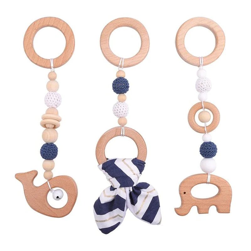 Baby Activity Wooden Fitness Frames Play Gym Mobile Baby Room Decoration Newborn Baby Accessories Rattle Toy - I Love 💕