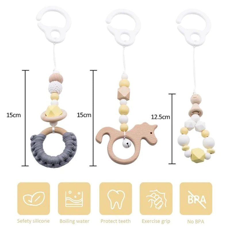 Baby Activity Wooden Fitness Frames Play Gym Mobile Baby Room Decoration Newborn Baby Accessories Rattle Toy - I Love 💕