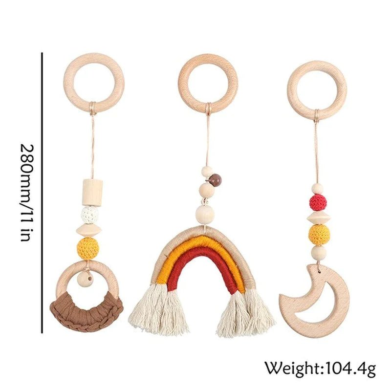 Baby Activity Wooden Fitness Frames Play Gym Mobile Baby Room Decoration Newborn Baby Accessories Rattle Toy - I Love 💕