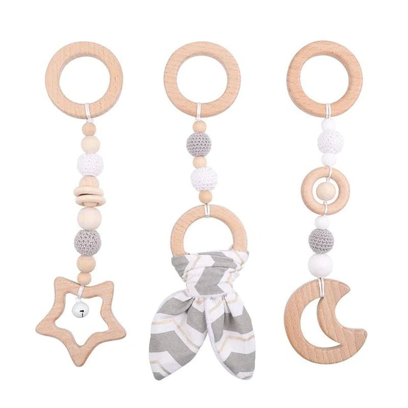 Baby Activity Wooden Fitness Frames Play Gym Mobile Baby Room Decoration Newborn Baby Accessories Rattle Toy - I Love 💕