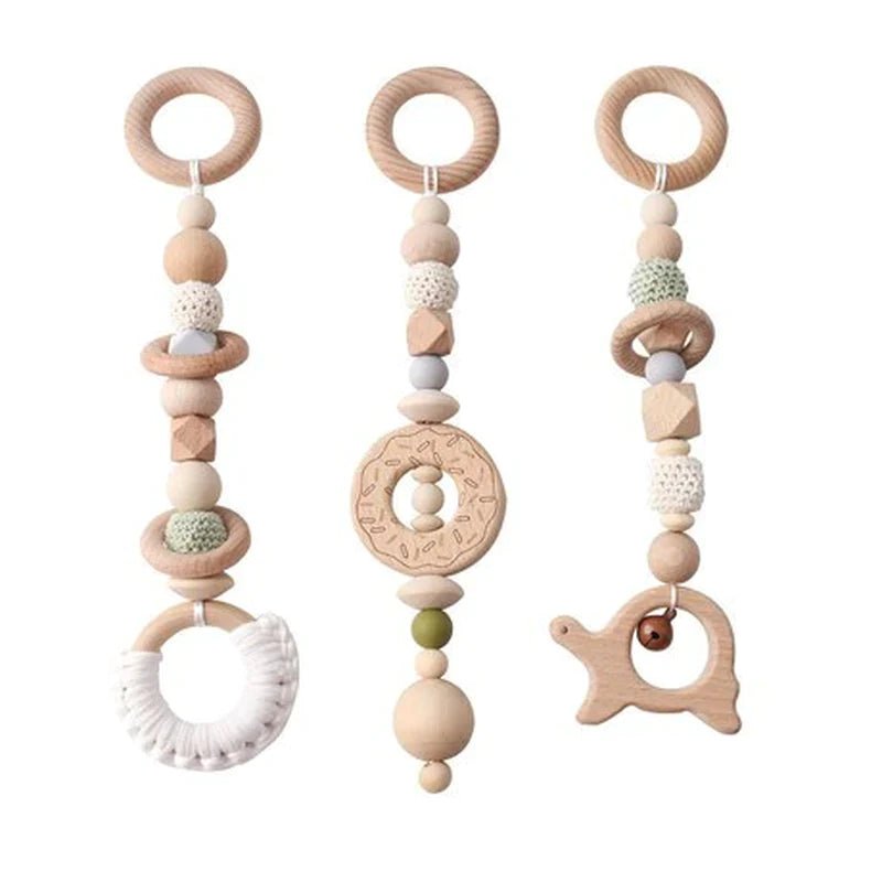 Baby Activity Wooden Fitness Frames Play Gym Mobile Baby Room Decoration Newborn Baby Accessories Rattle Toy - I Love 💕