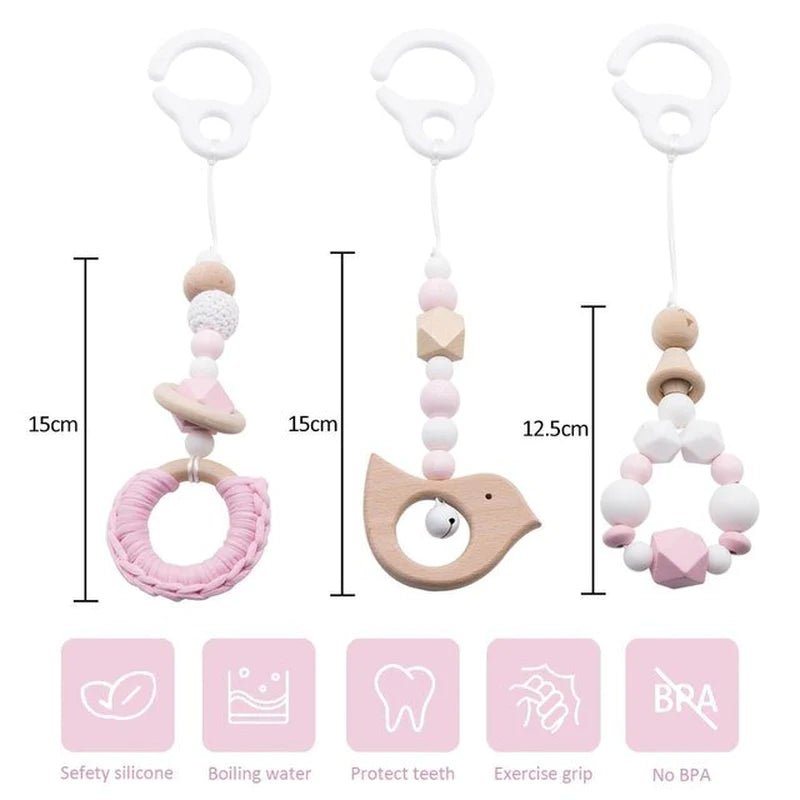 Baby Activity Wooden Fitness Frames Play Gym Mobile Baby Room Decoration Newborn Baby Accessories Rattle Toy - I Love 💕