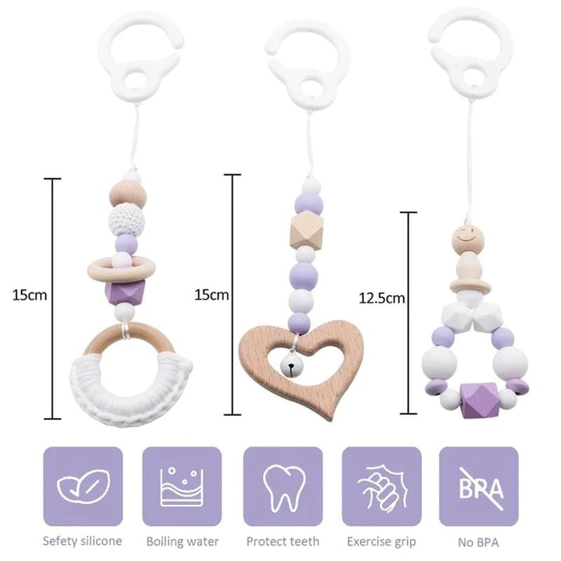 Baby Activity Wooden Fitness Frames Play Gym Mobile Baby Room Decoration Newborn Baby Accessories Rattle Toy - I Love 💕