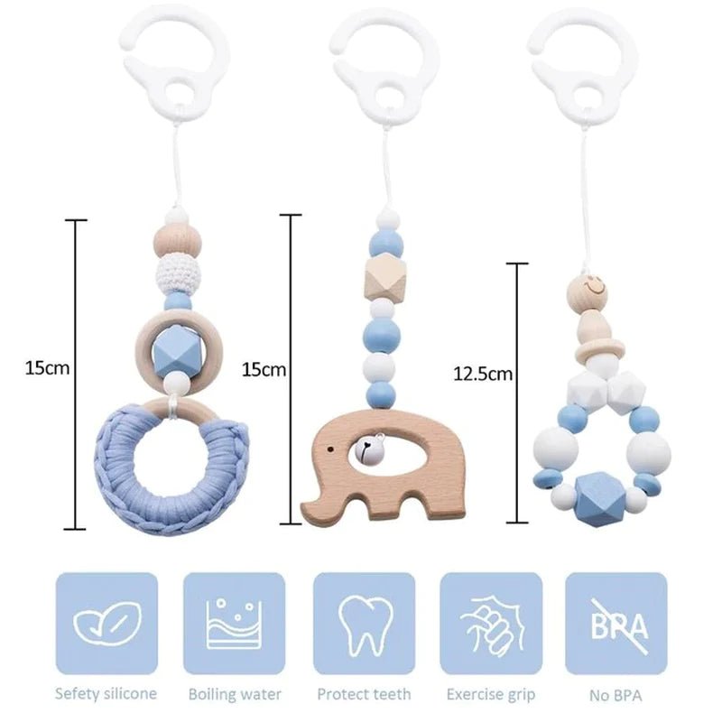 Baby Activity Wooden Fitness Frames Play Gym Mobile Baby Room Decoration Newborn Baby Accessories Rattle Toy - I Love 💕