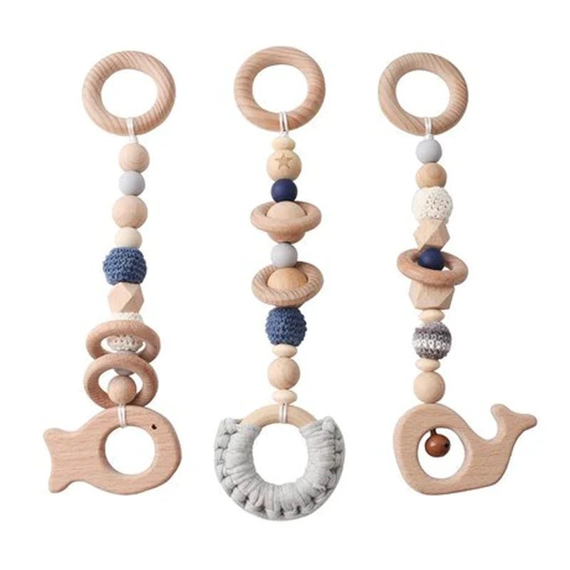 Baby Activity Wooden Fitness Frames Play Gym Mobile Baby Room Decoration Newborn Baby Accessories Rattle Toy - I Love 💕