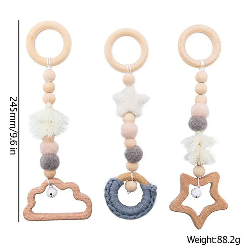 Baby Activity Wooden Fitness Frames Play Gym Mobile Baby Room Decoration Newborn Baby Accessories Rattle Toy - I Love 💕