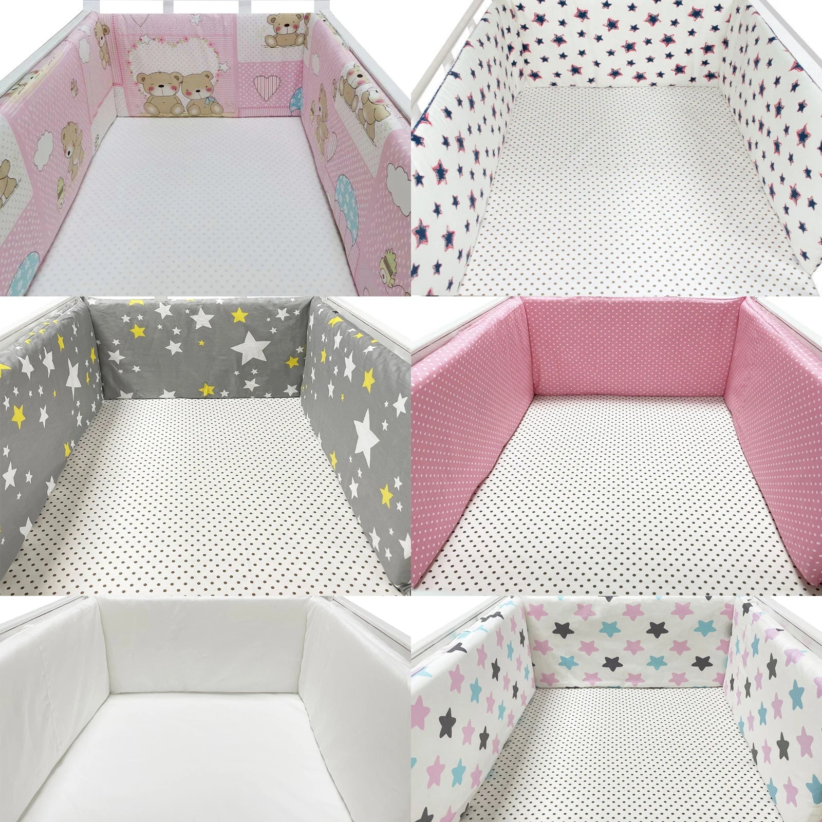 Baby Bumper - Chichonera Crib - Cot Protector - Infant Cotton Children'S Bed Barriers - Newborns around Cushion Braid Cunas Para El Bebe - Toybase