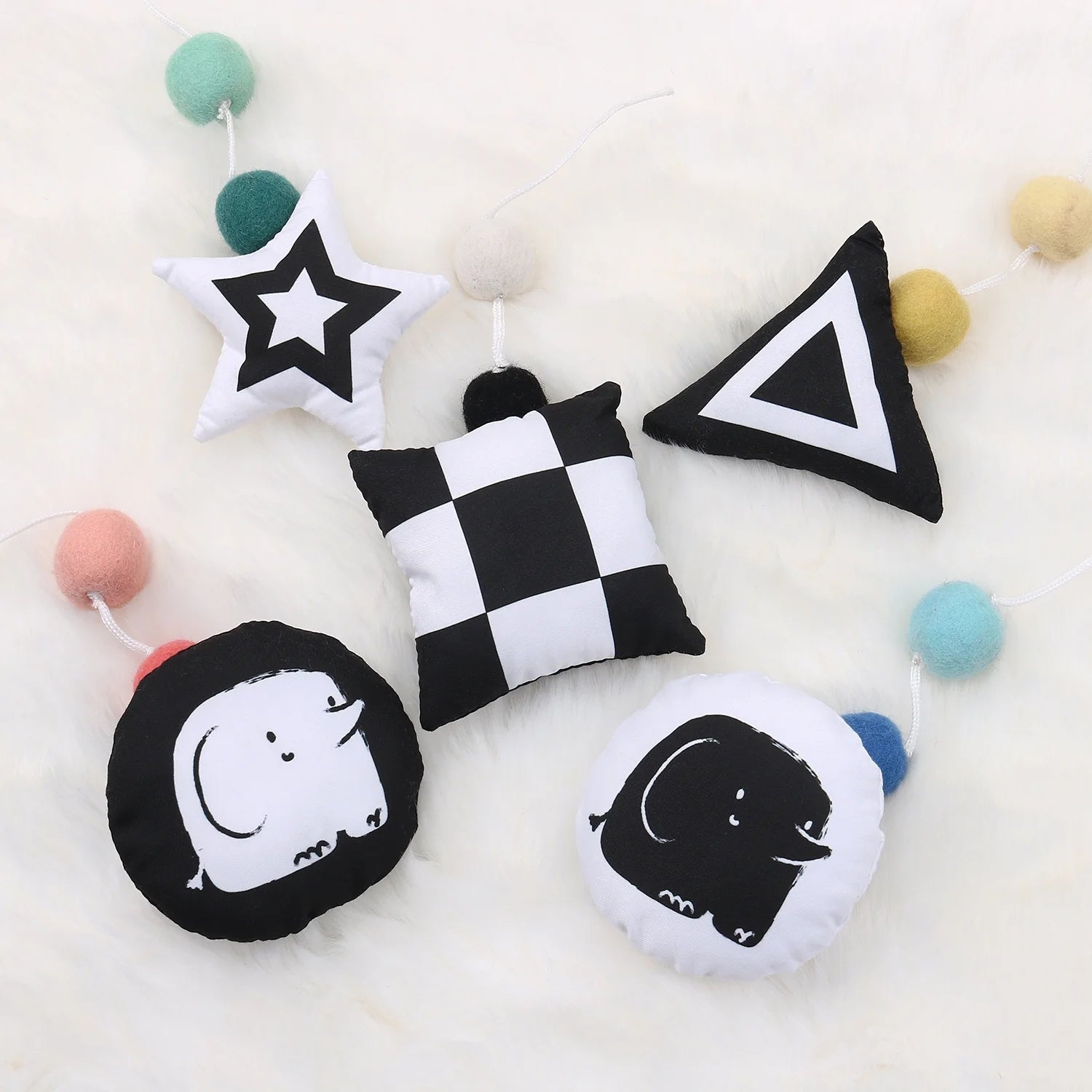 Baby Crib Mobile for Boys or Girls, Montessori, Black and White, Musical - I Love 💕