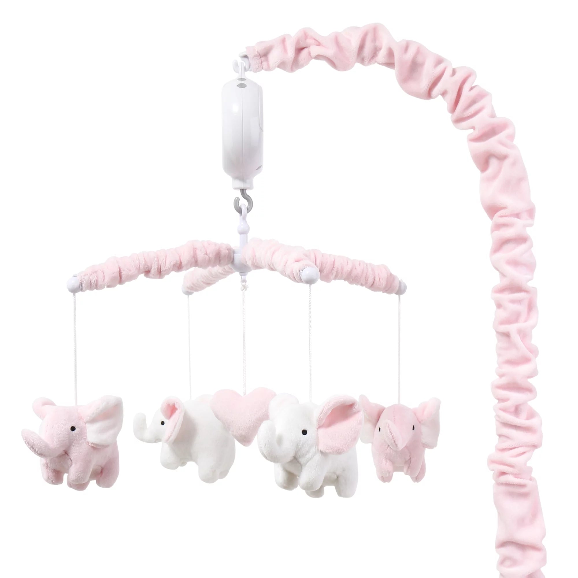 Baby Crib Mobile for Girls, Pink Elephant, Musical - I Love 💕