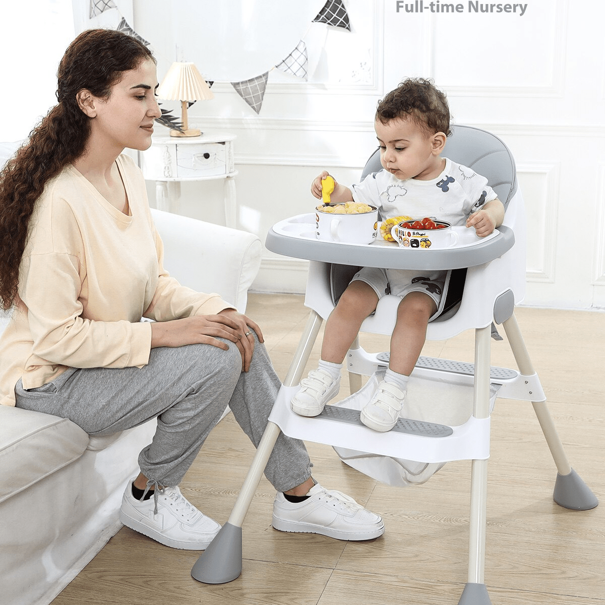 Baby High Chair (Detachable Double Tray) - The Toy Base