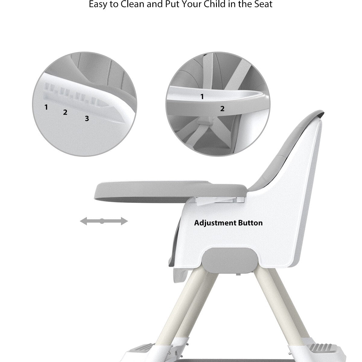 Baby High Chair (Detachable Double Tray) - The Toy Base