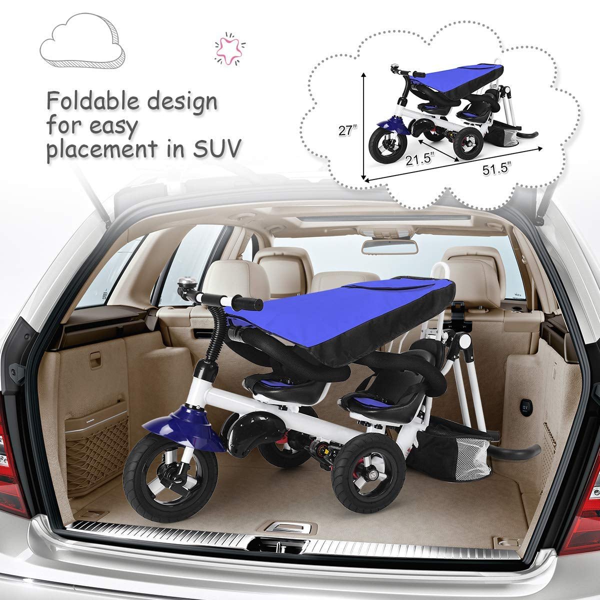 Baby Joy 4-IN-1 Folding Tricycle - The Toy Base