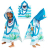 Baby Kids Bath and Beach Hooded Towel Wrap, 24" X 48", Light Blue Shark - I Love 💕