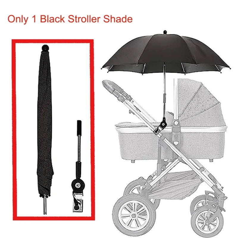 Baby Stroller Parasol, Sun Shade, - Waterproof Universal Umbrella with Clamp - 360 Degree Adjustable UV Protection - The Toy Base