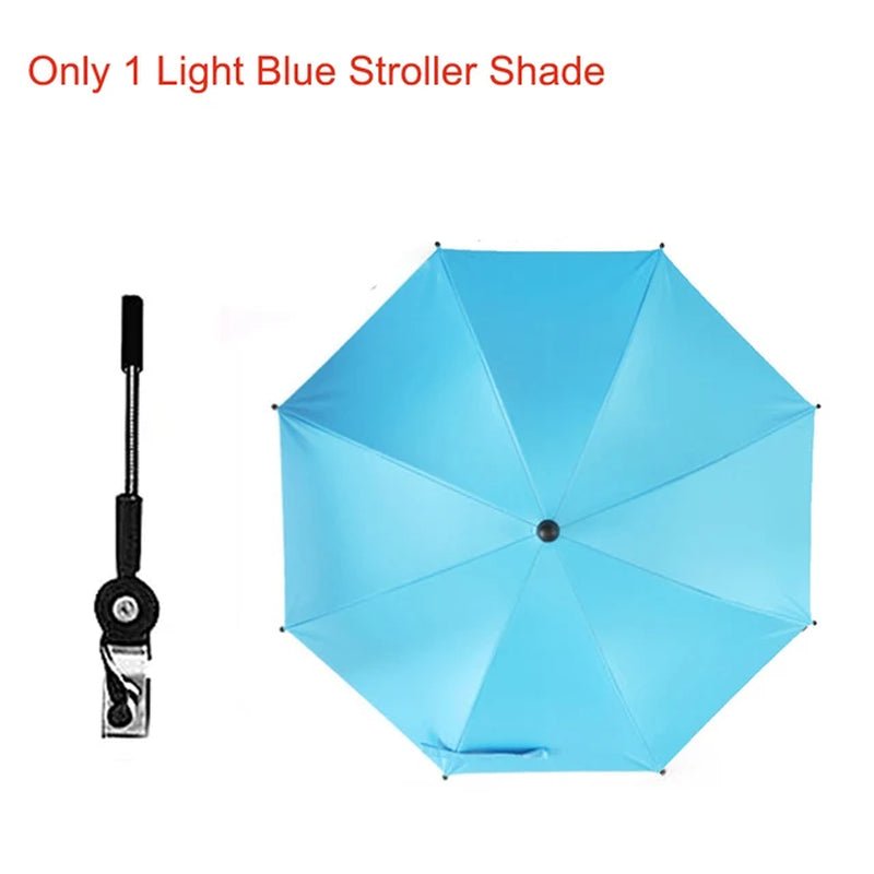 Baby Stroller Parasol, Sun Shade, - Waterproof Universal Umbrella with Clamp - 360 Degree Adjustable UV Protection - The Toy Base