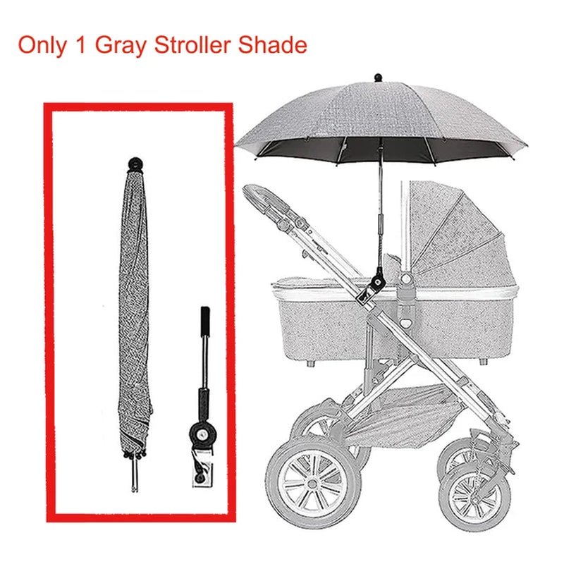 Baby Stroller Parasol, Sun Shade, - Waterproof Universal Umbrella with Clamp - 360 Degree Adjustable UV Protection - The Toy Base