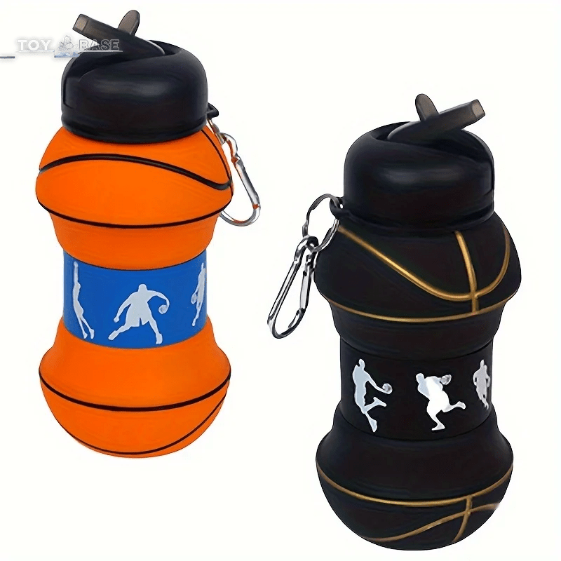 Basketball Shape Collapsible Portable Water Bottle - 550ml - I Love 💕