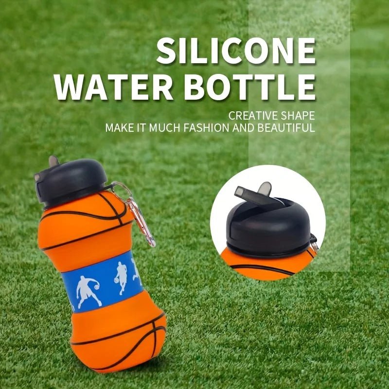 Basketball Shape Collapsible Portable Water Bottle - 550ml - I Love 💕