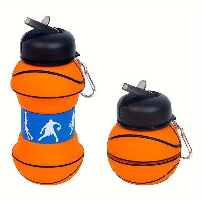 Basketball Shape Collapsible Portable Water Bottle - 550ml - I Love 💕