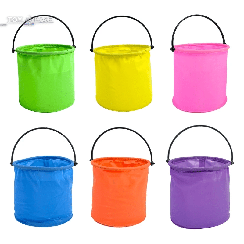 Beach Sand Play Bucket  - Folding Collapsible Bucket - Gardening Tool - Outdoor Sand Pool Play Tool - I Love 💕