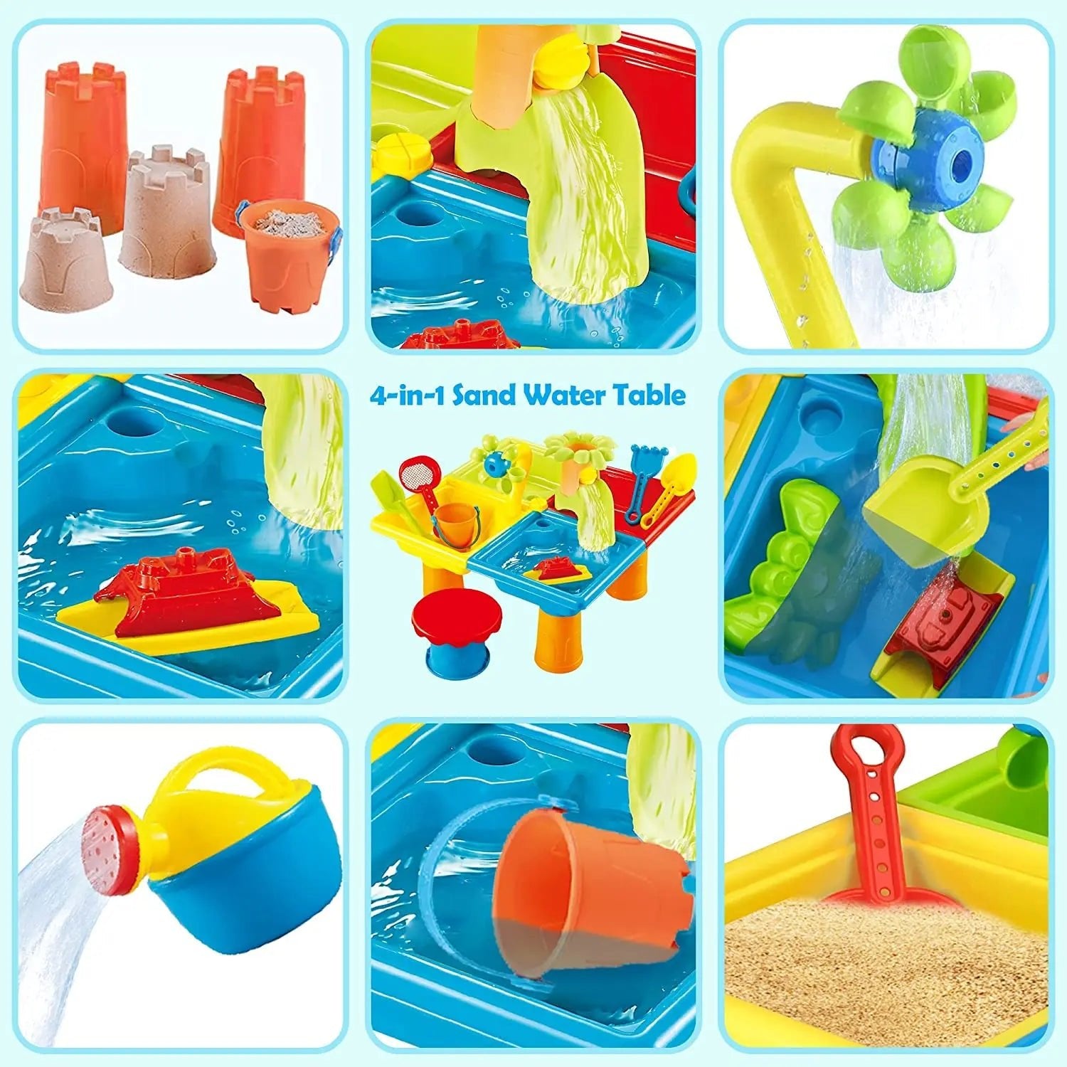 Beach Table Sand Play - outdoor Games - Baby Water Sand Dredging Tools - I Love 💕