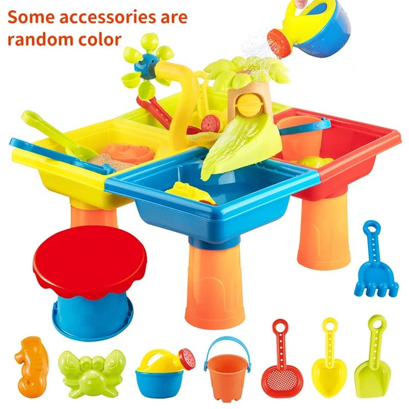 Beach Table Sand Play - outdoor Games - Baby Water Sand Dredging Tools - I Love 💕