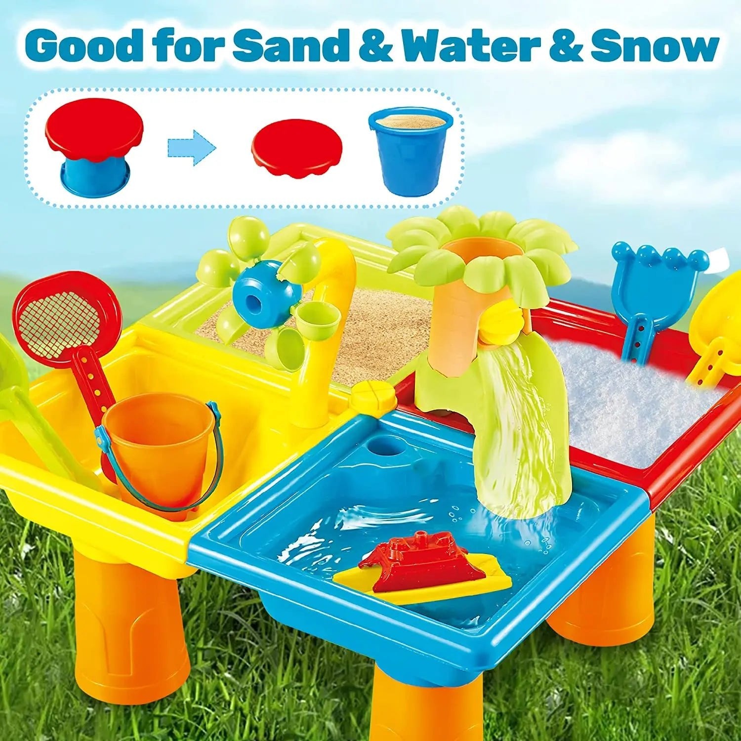 Beach Table Sand Play - outdoor Games - Baby Water Sand Dredging Tools - I Love 💕